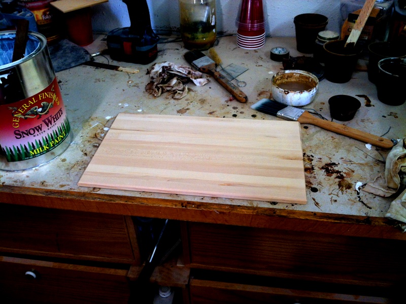 Maple wood glue with a food safe sealer.